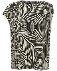 Elena Miro - Abstract-Pattern Gathered T-Shirt - Lyst