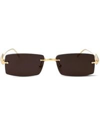 Cartier - Lunettes De Soleil À Monture Rectangulaire Cloutée - Lyst