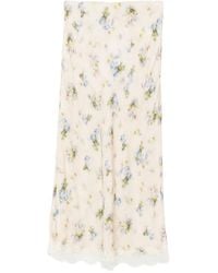 iBlues - Floral-Pattern Midi Skirt - Lyst