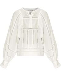 Munthe - Puff-Sleeve Embroidered Blouse - Lyst