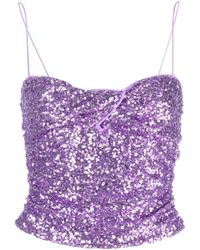 Pinko - Sequin-embellished Spaghetti-strap Top - Lyst