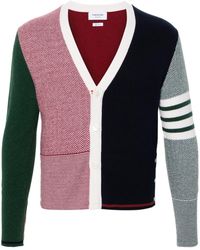 Thom Browne - Colour-Block Wool Cardigan - Lyst