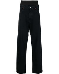 MM6 by Maison Martin Margiela - Layered-effect Straight-leg Jeans - Lyst