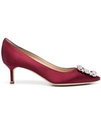 Manolo Blahnik - Hangisi Crystal-Buckle Pumps - Lyst