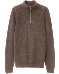 Iris Von Arnim - Pull Côtelé Amarillo À Col Zippé - Lyst