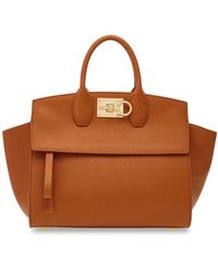 Ferragamo - Soft Leather Mini Tote - Lyst