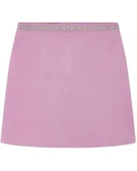 Versace - Embellished Suede Mini Skirt - Lyst