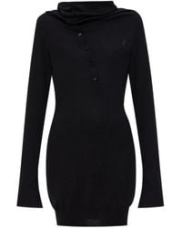 The Attico - Mock-Neck Button-Up Mini Dress - Lyst