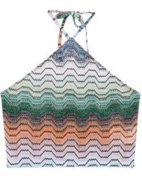 Missoni - Zigzag-Knit Halterneck Top - Lyst