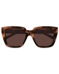 Gucci - Geometric-Frame Logo Sunglasses - Lyst