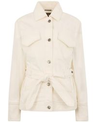 Moorer - Chaqueta Con Cinturón Y Bolsillo - Lyst