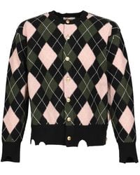 MASU - Argyle Distressed Cardigan - Lyst