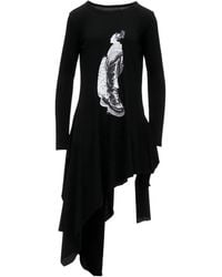 Yohji Yamamoto - Graphic-Print Asymmetric Dress - Lyst