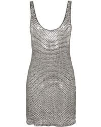 The Attico - Sequin-embellished Fishnet Mini Dress - Lyst