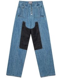 PRIVATE POLICY - Two-Tone Panelled Jeans - Lyst
