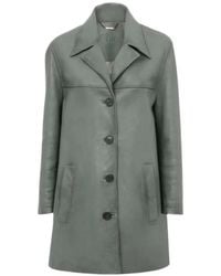 Chloé - Buttoned Leather Coat - Lyst