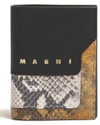 Marni - Cartera de piel plegable con estampado de piel de pitón - Lyst