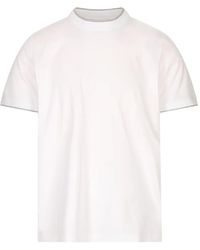 Peserico - Contrast-Trim Short-Sleeved T-Shirt - Lyst