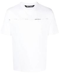 Palm Angels - T-Shirt Mit Logo-Streifen - Lyst