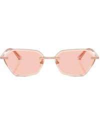 Jimmy Choo - Abby Geometric Oval-Frame Sunglasses - Lyst