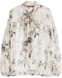 Max Mara - Blouse En Chiffon Imprimé - Lyst