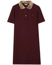 Burberry - Check-Collar Cotton Polo Shirt Dress - Lyst
