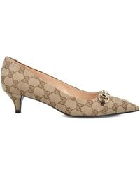 Gucci - 45Mm Horsebit Patterned Pumps - Lyst