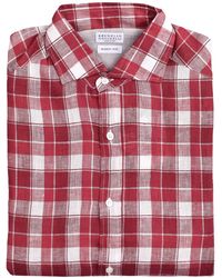 Brunello Cucinelli - Checked Cotton Shirt - Lyst
