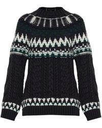 Akep - Crew Neck Cable-Knit Sweater - Lyst