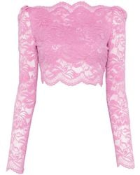 Rabanne - Lace Boat-Neck Top - Lyst