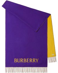 Burberry - Rose Print Cashmere Scarf - Lyst
