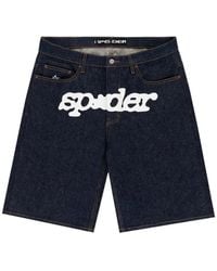 Sp5der - V3 Logo Denim Shorts - Lyst