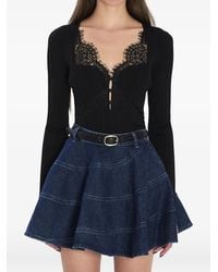 Self-Portrait - Top con botones de encaje - Lyst