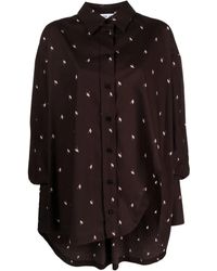 The Attico - Asymmetrisches Diana Hemd Mit Logo-Print - Lyst