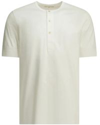 Merz B. Schwanen - Button-Placket Short-Sleeve T-Shirt - Lyst