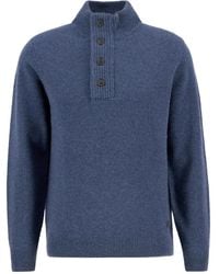 Barbour - High-Neck Elbow-Patch Sweater - Lyst