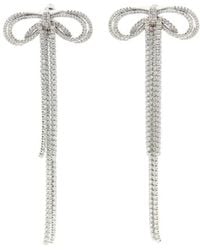 Self-Portrait - Crystal-Embellished Bow Earrings - Lyst