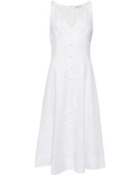 Reformation - Sebastien Linen V-Neck Dress - Lyst