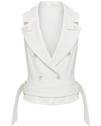 Elisabetta Franchi - Double-Breasted Belted Waistcoat - Lyst