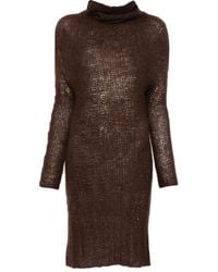 Yehuafan - Turtleneck Open-Knit Dress - Lyst