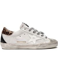 Golden Goose - Super-star Suede "white/brown" Sneakers - Lyst