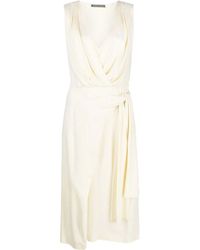 Alberta Ferretti - Wrap-Style Midi Dress - Lyst