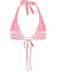 forte_forte - Halterneck Velvet Bikini Top - Lyst