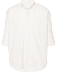 Ami Paris - Band-collar Cotton Shirt - Lyst