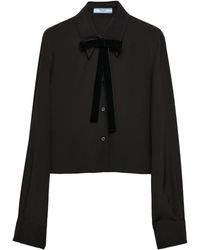 Prada - Chemise À Détail De Nœud - Lyst