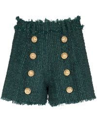 Balmain - Double-breasted Bouclé Tweed Blazer - Lyst