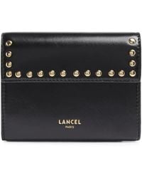 Lancel - Studded Leather Flap Wallet - Lyst