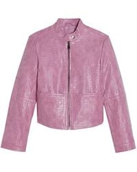 Apparis - Crocodile-Embossed Faux-Leather Jacket - Lyst