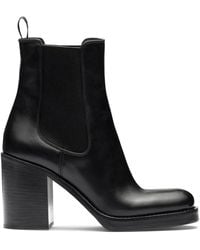 Prada - Leather Heeled Boots 90 - Lyst