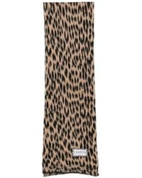 Laneus - Leopard-Print Knitted Scarf - Lyst